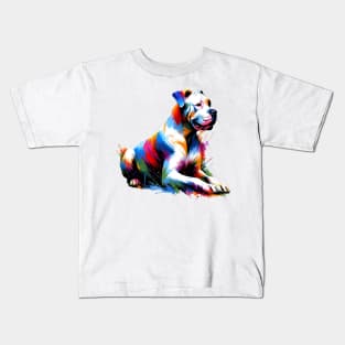 Artistic Dogo Argentino in Vibrant Splash Paint Style Kids T-Shirt